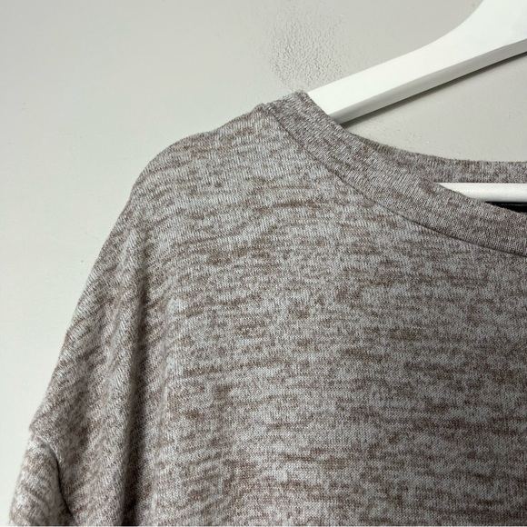 Zara Cinched Long Sleeve Cream Tan Soft Lightweight Oversized Sweater Dress Med - Picture 8 of 8